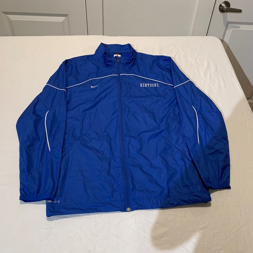 Nike Storm-FIT Kentucky Wildcats Full Zip Windbreaker Jacket Blue Mens Large